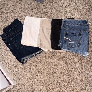 Set of 5 Denim and Cotton Shorts